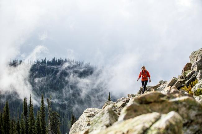 A hiker in Revelstoke