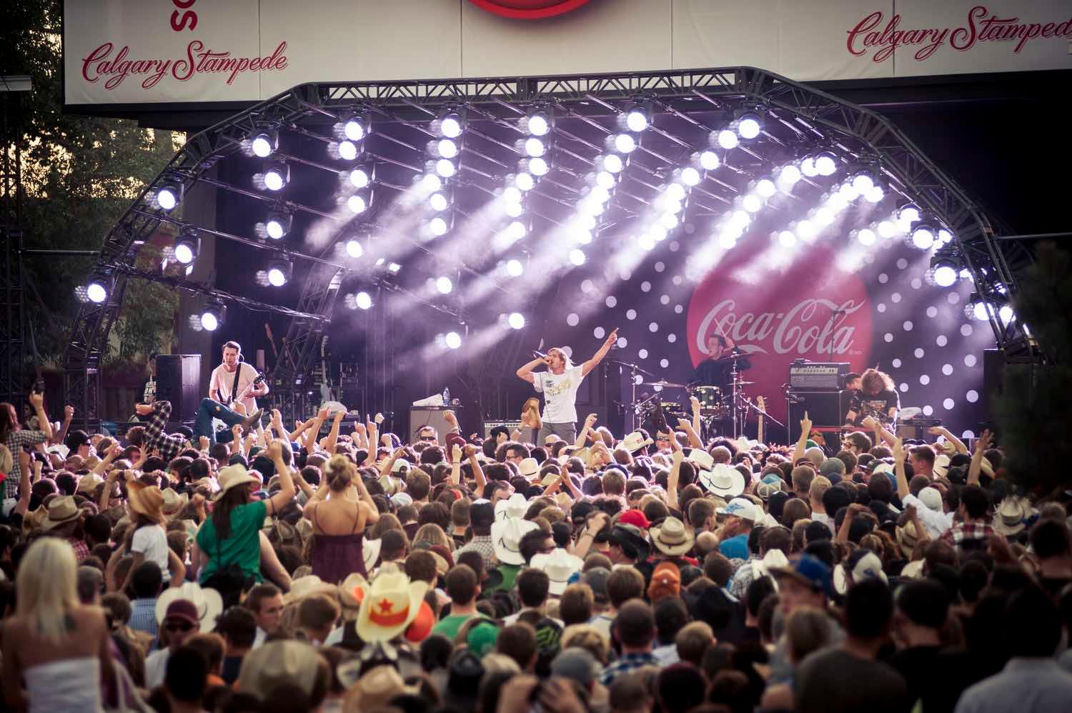 Coca Cola stage and crowd with performers