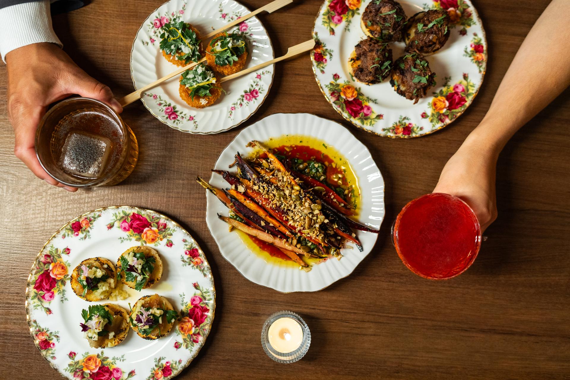 Plates of food at Bernadette's