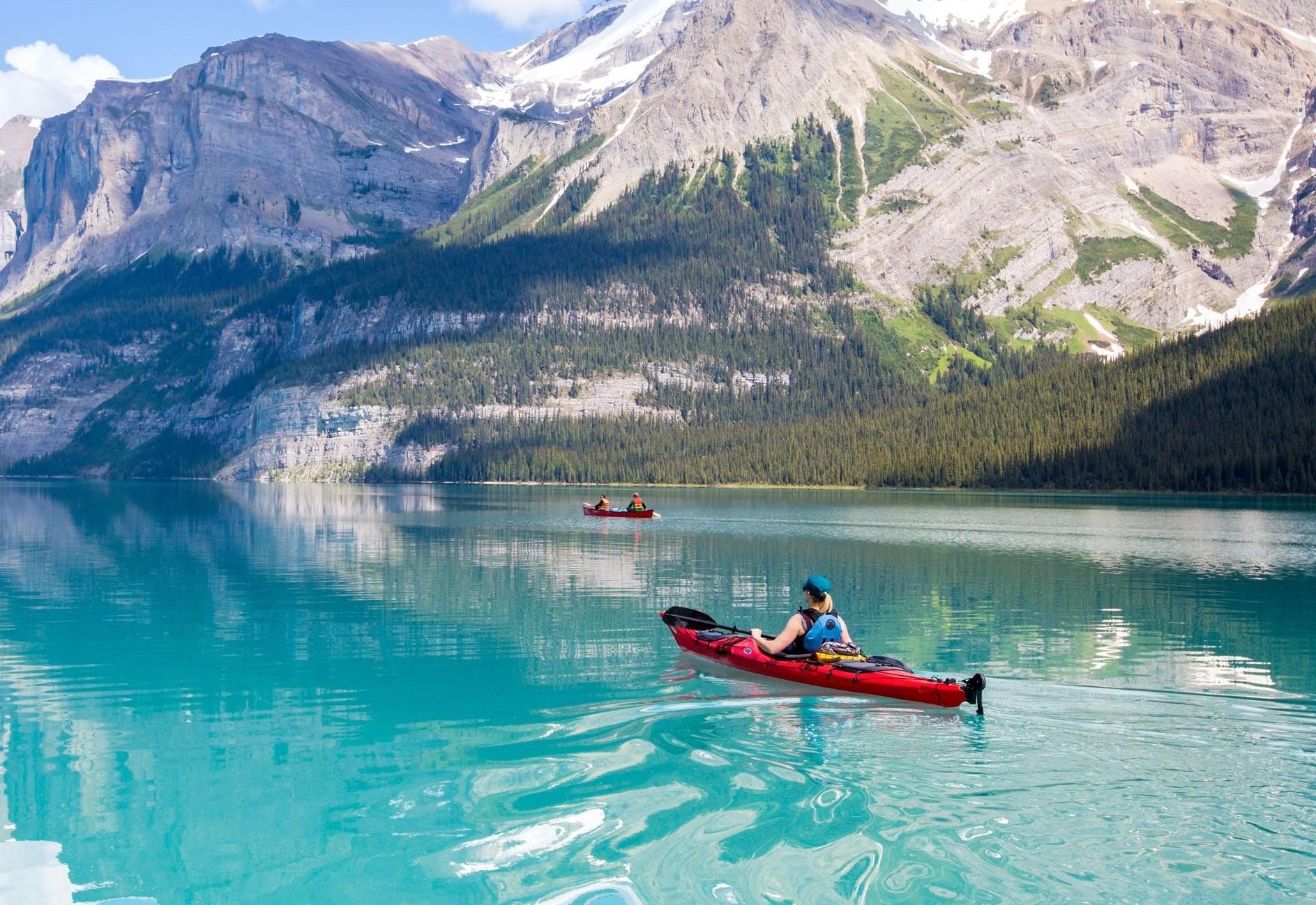 Kayaking in Jasper, Alberta (image flipped)