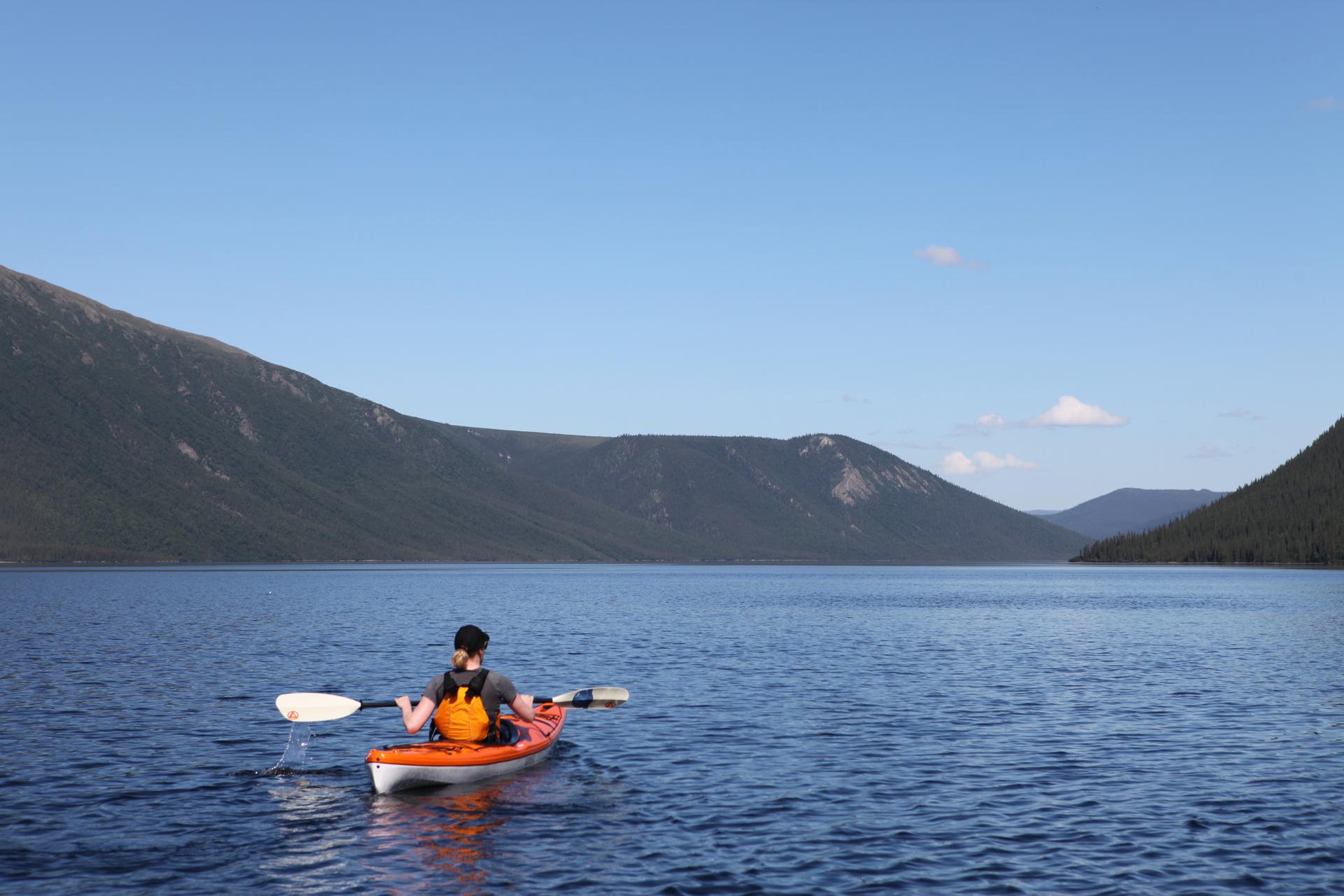 Silent kayak paddling on Tincup Lake for wildlife viewing and photography.