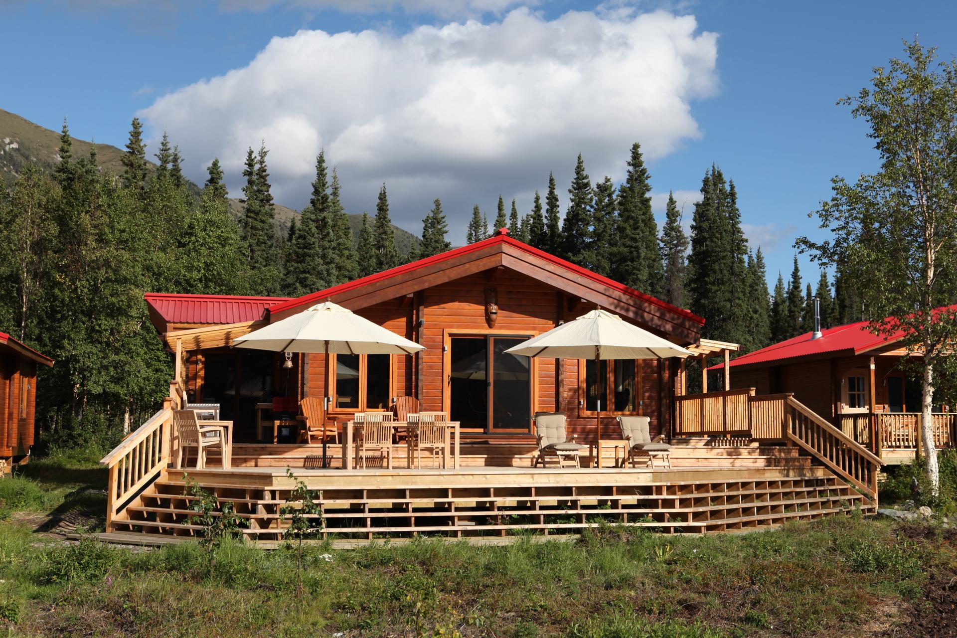 The central building at Tincup Wilderness Lodge, Yukon