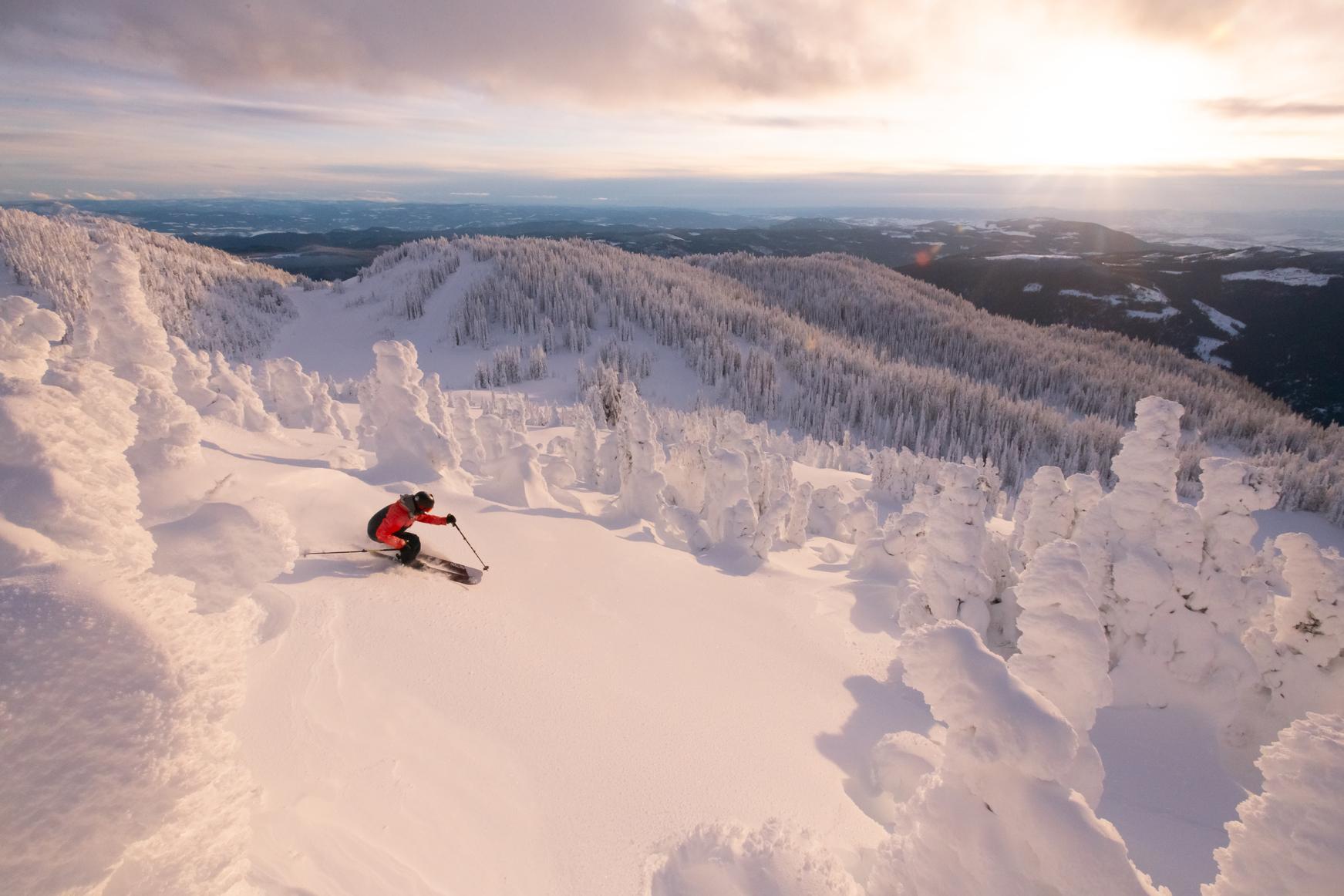 person skiing at sun peaks