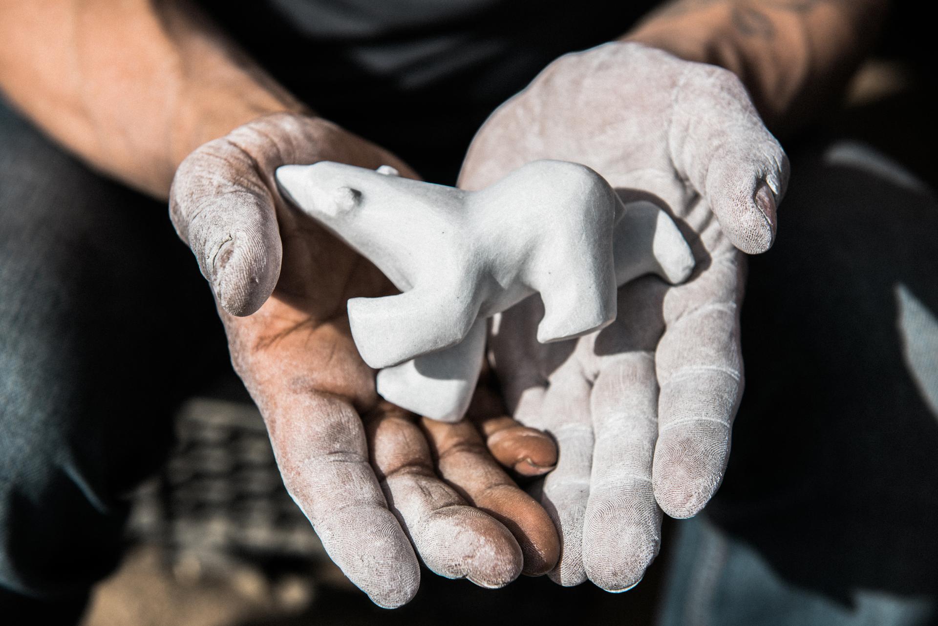 Inuit polar bear carving, Iqaluit