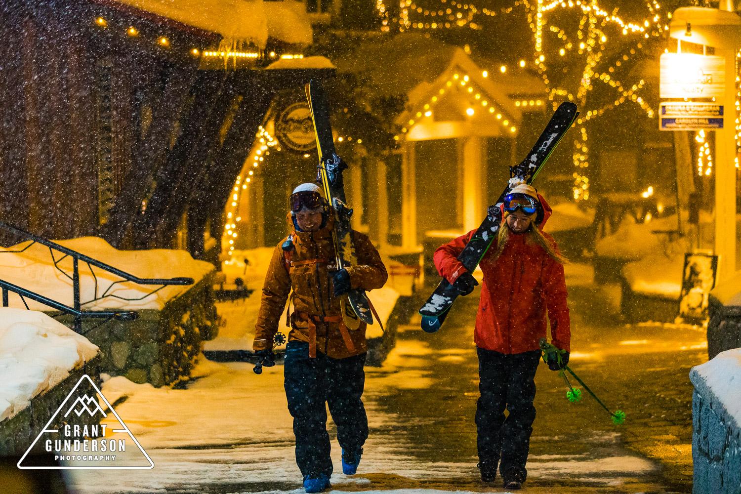 skiers in whistler