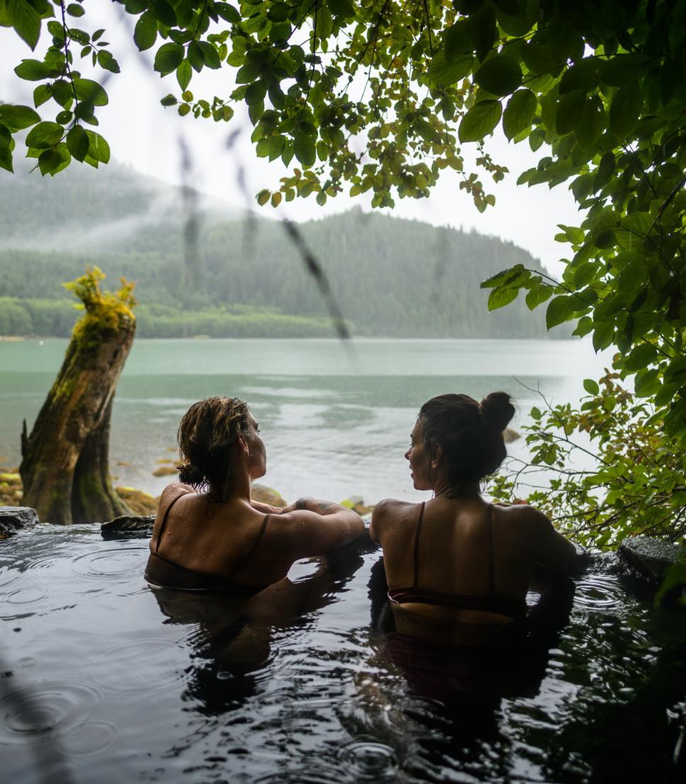 Two people at a spa