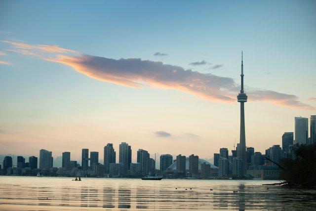 The Toronto city skyline, with the CN Tower visible