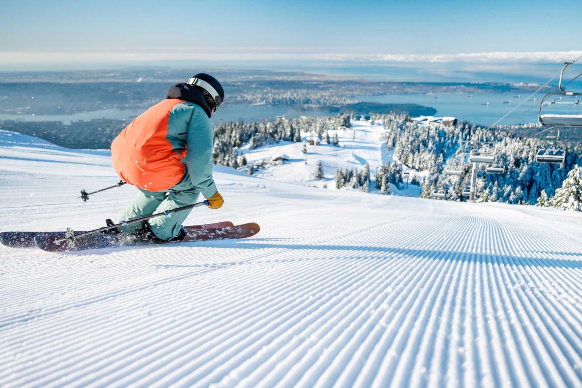 A downhill skier on Grouse Mountain 