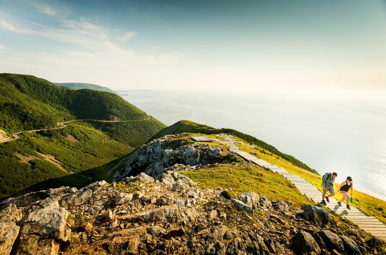 Two hikers in Cape Breton Highlands Park