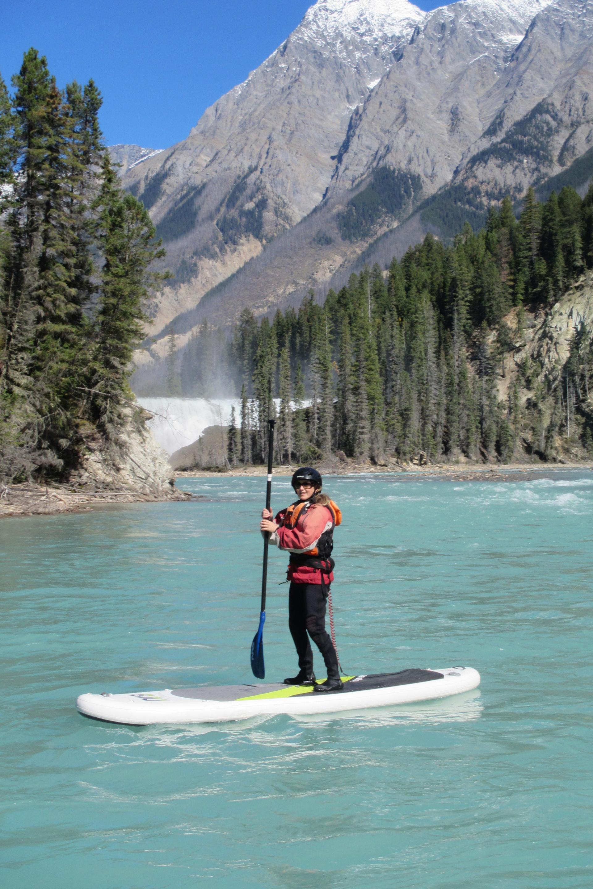 A person going alpine rafting in Yoho national park