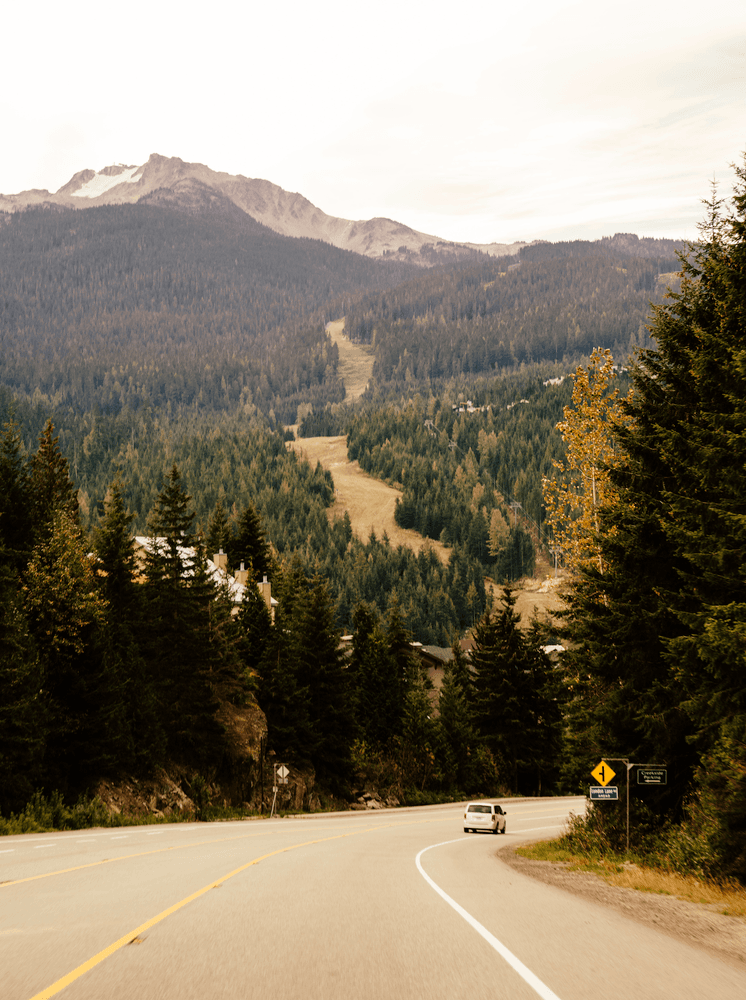 Winding road and mountain