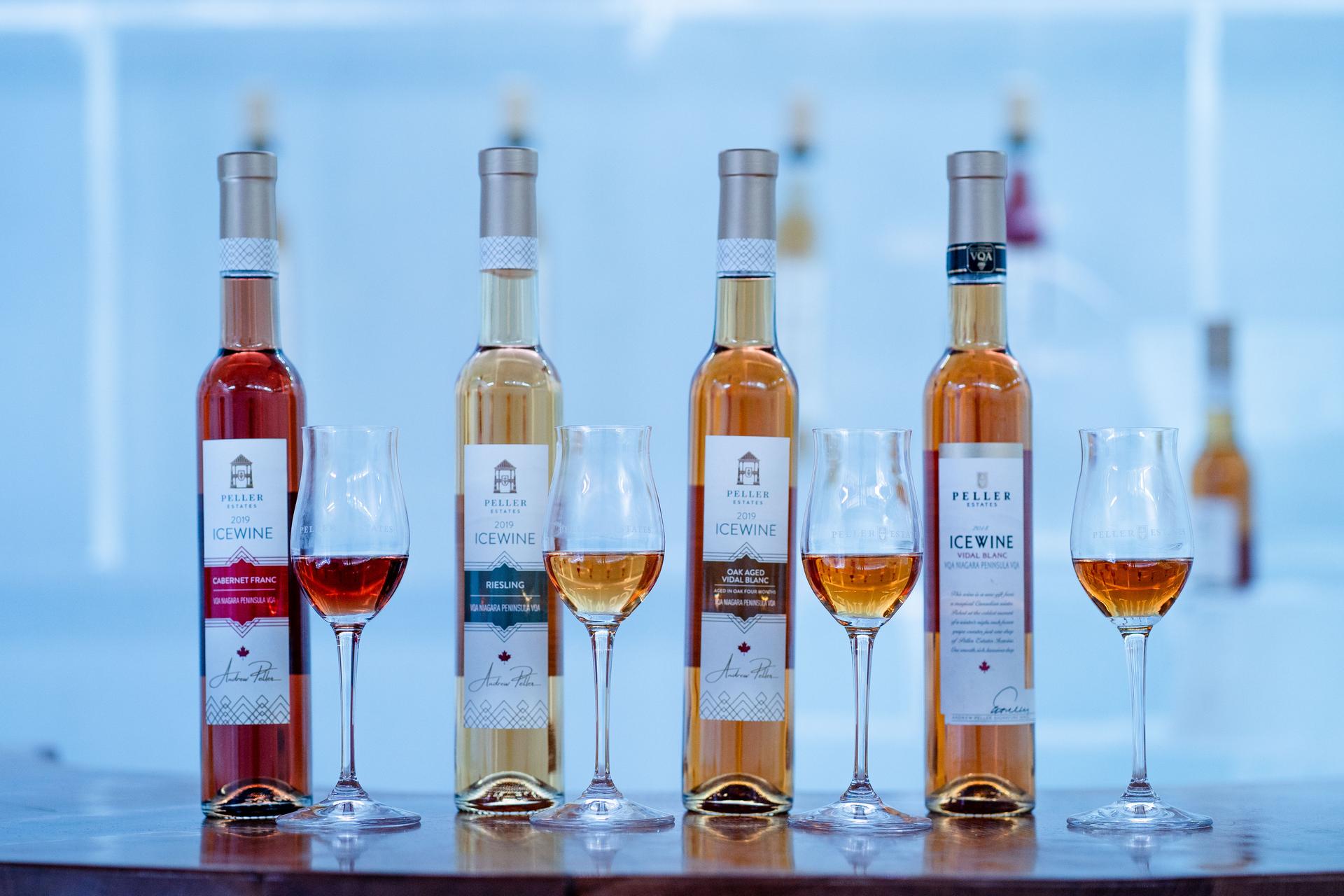 Four bottles of Peller Estates Winery icewine.