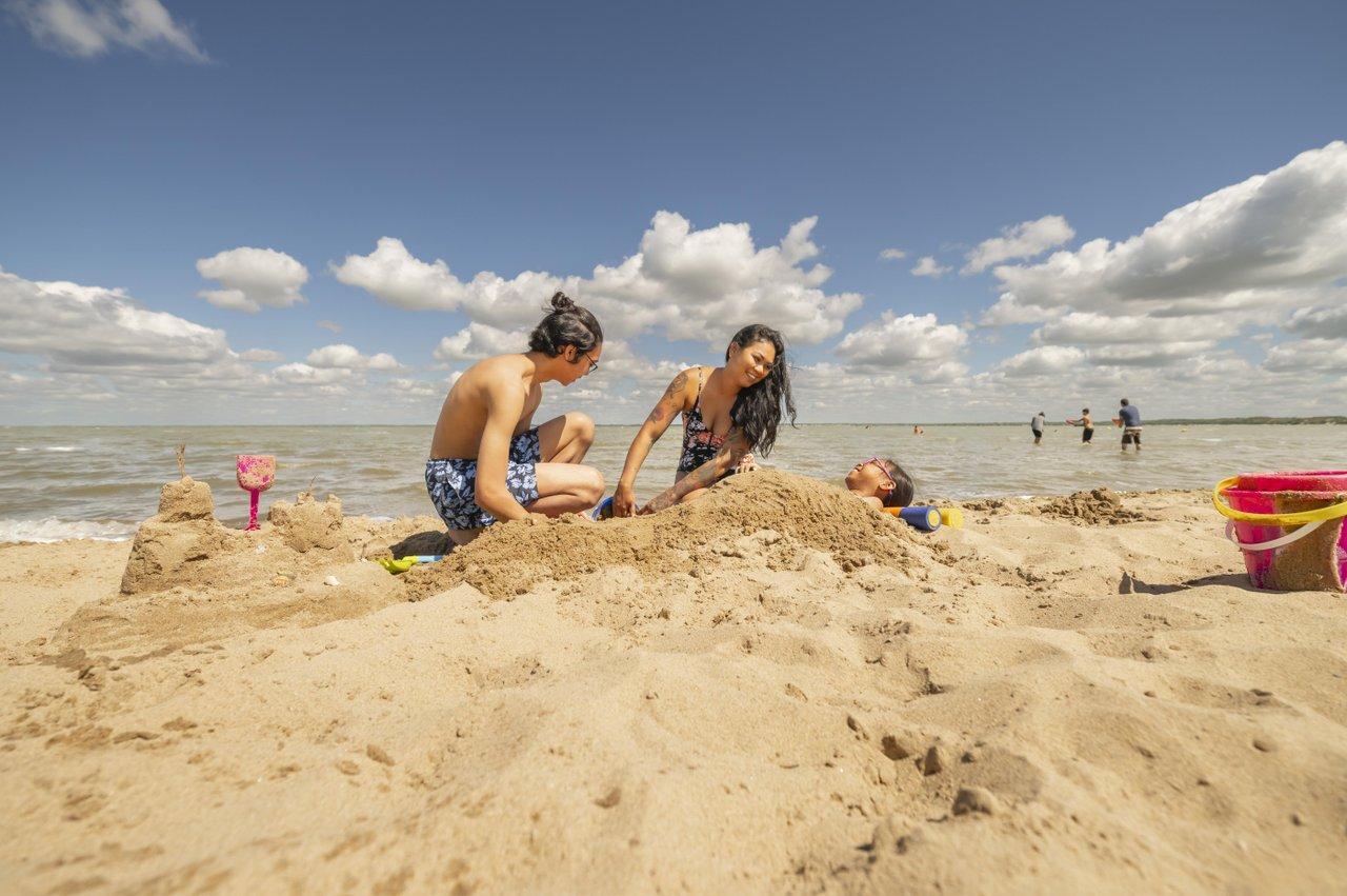 Good Spirit Lake sandy dunes and family beach, Saskatchewan.