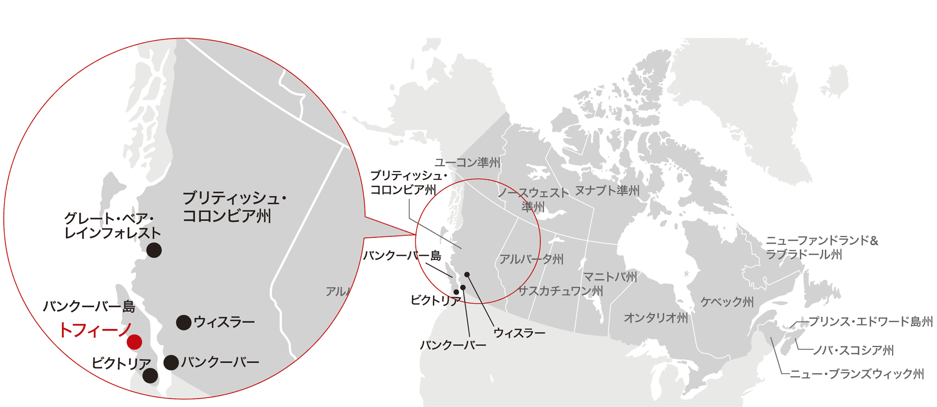 トフィーノの位置
