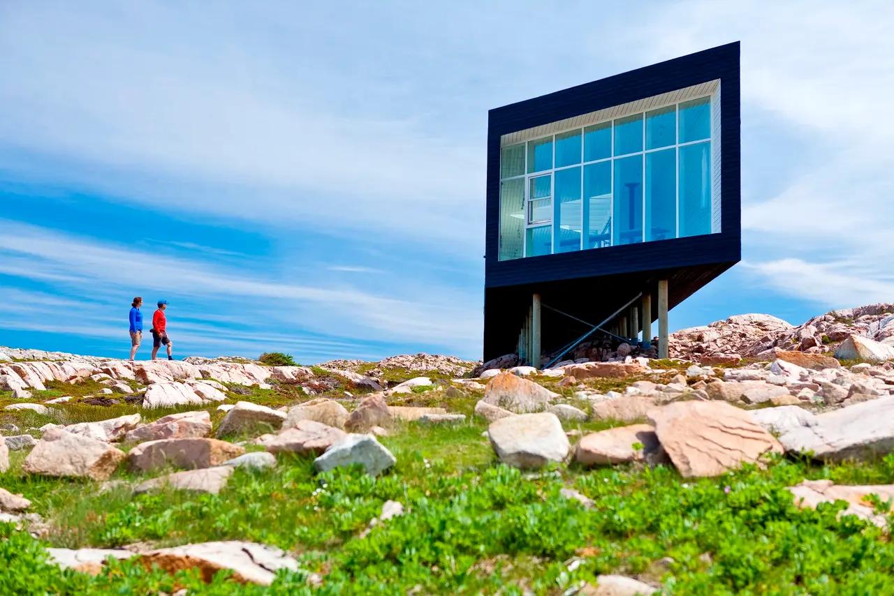 Signals that Fogo Island is positioned as an art/architecture + coastal experience; the image should visually separate it from the “pure outdoors” entries on the list.