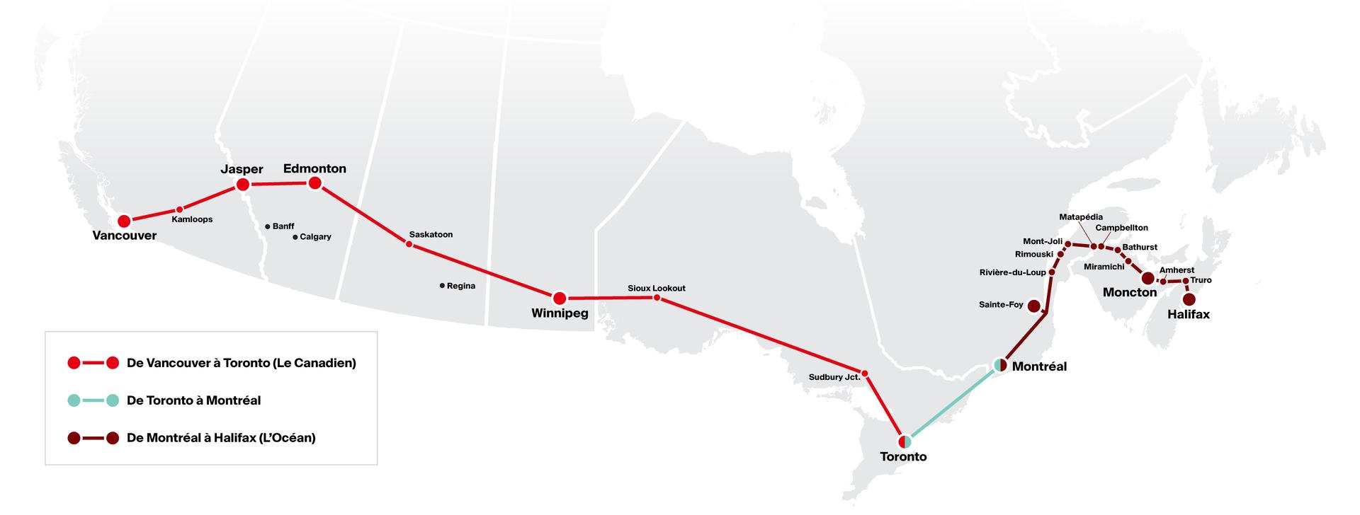 Via Rail train routes
