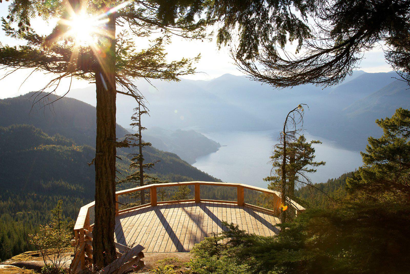 view from the sea to sky gondola lookout in squamish, bc 