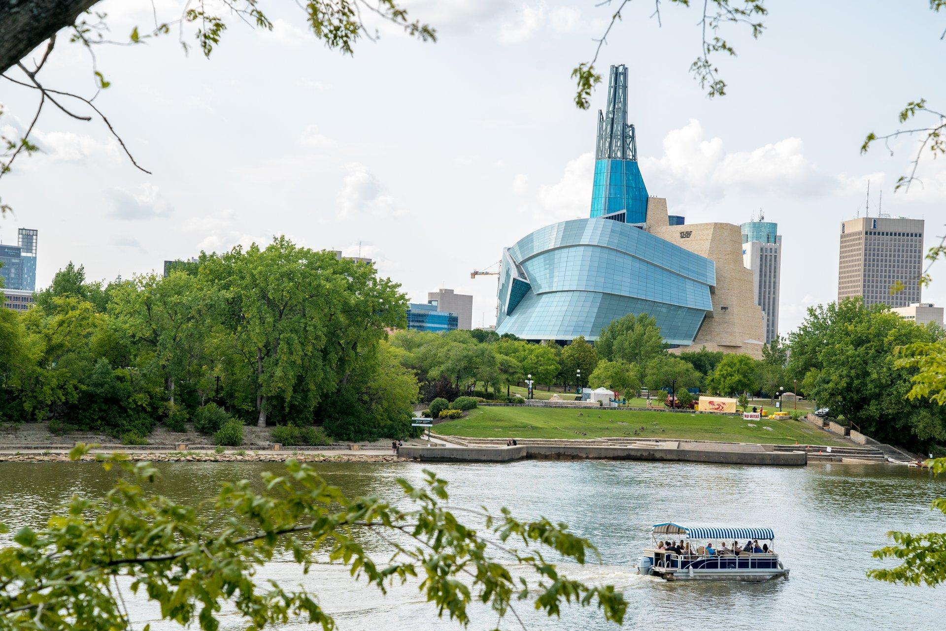 view of the canadian museum for human rights and river