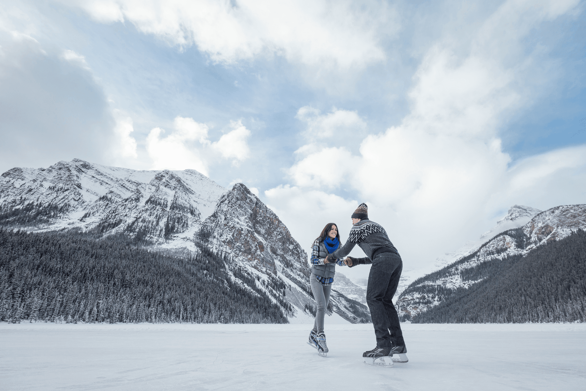 Skating Banff Lake Louise, Alberta