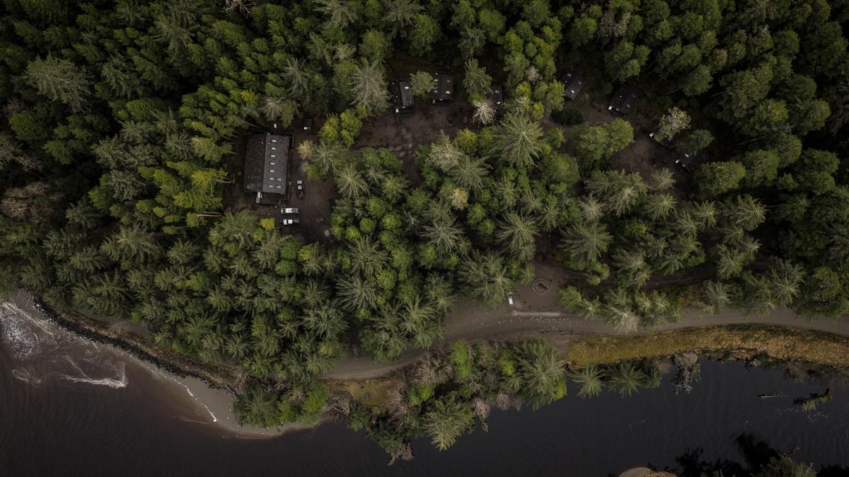 Hiellen Longhouse Village in Naikoon Provincial Park, near Masset, Haida Gwaii