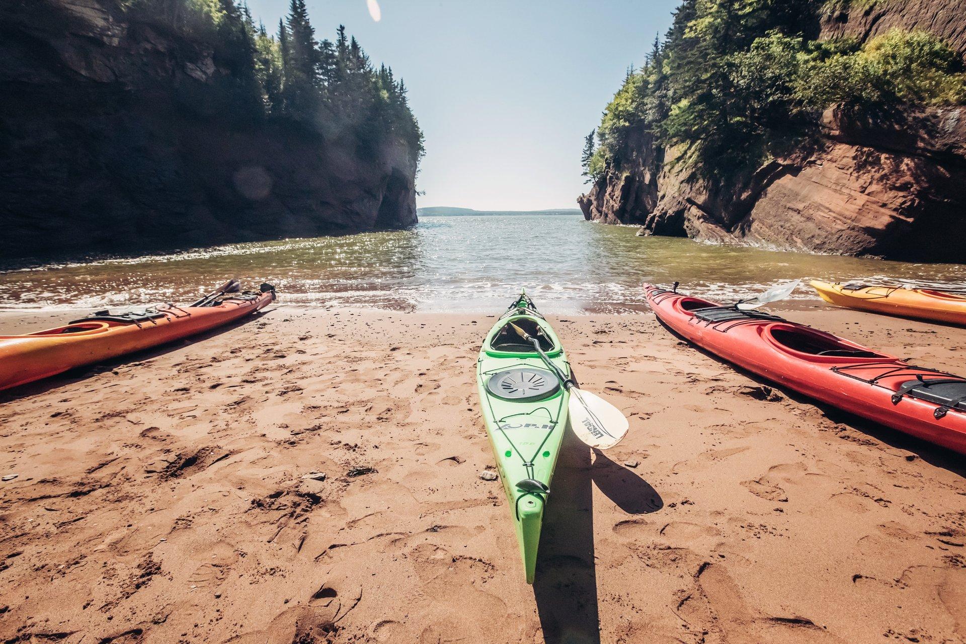 Kayaking in St. Martins, in the Bay of Fundy
