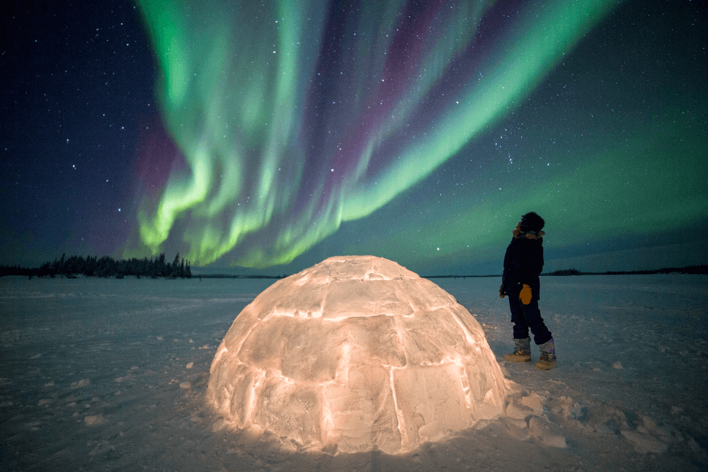 igloo at night
