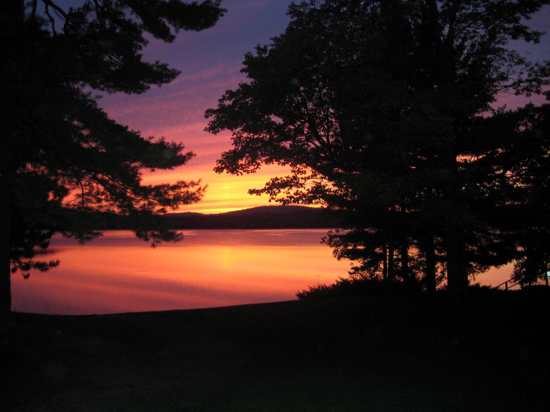 Sunset over lake in Ontario
