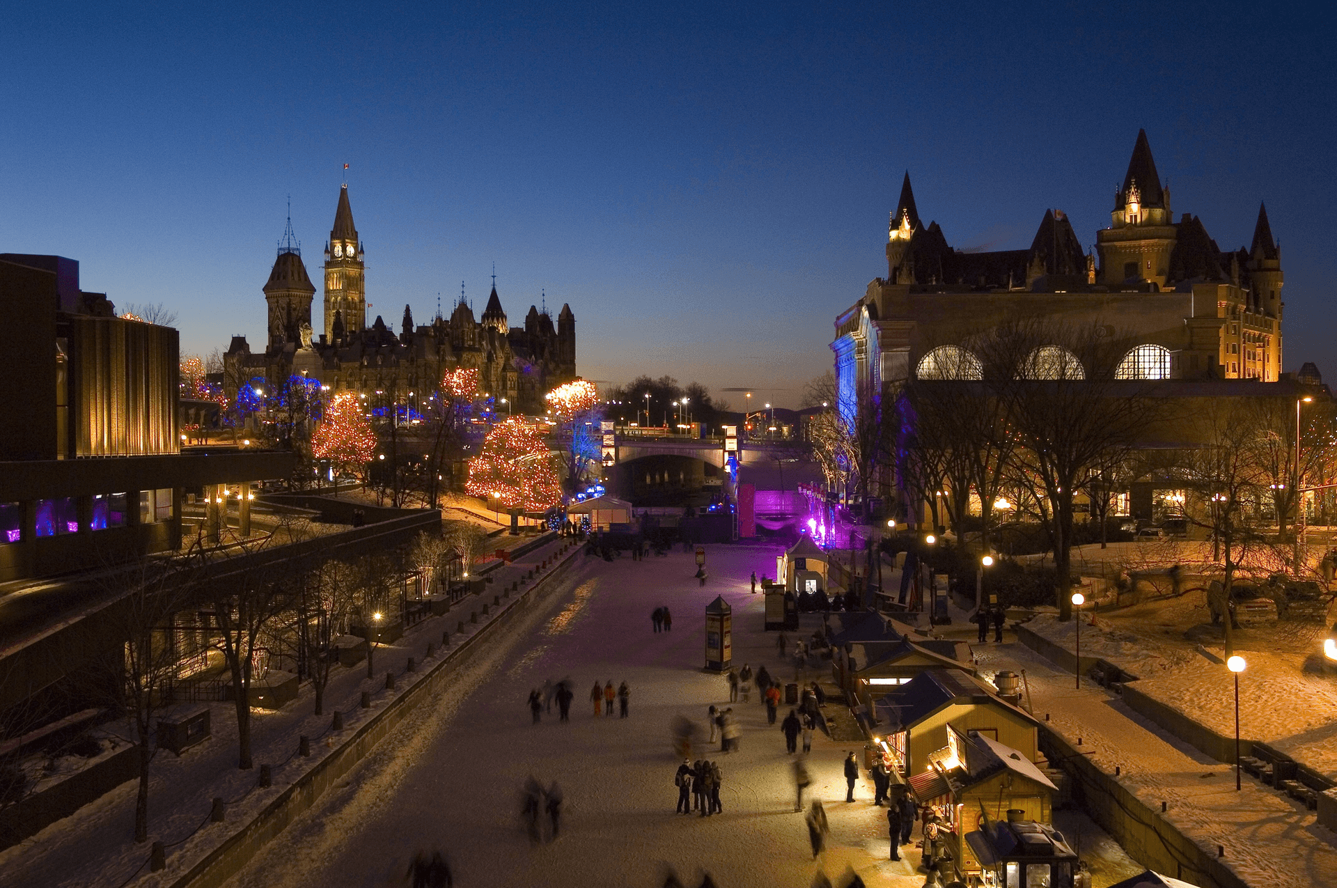 Rideau Canal Skateway at night, Ottawa