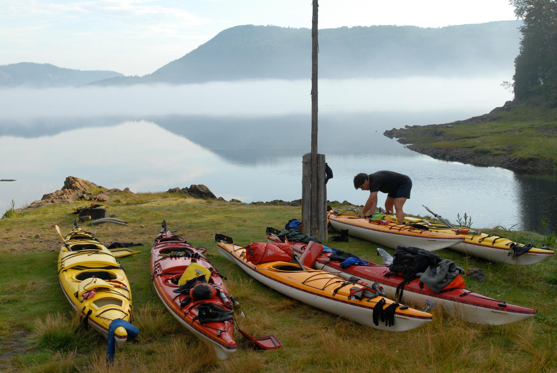 Kayaking on Saguenay River Fjord