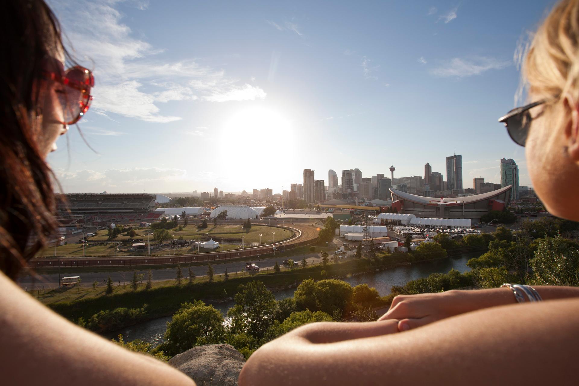 Looking out over Calgary skyline