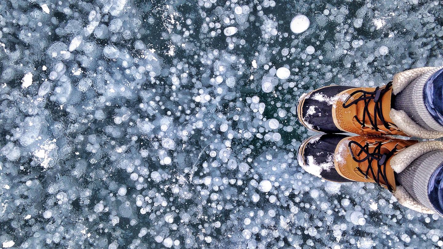 Ice Bubbles, Abraham Lake, Alberta