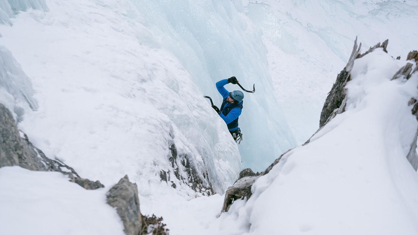 Ice climbing Tangle Falls