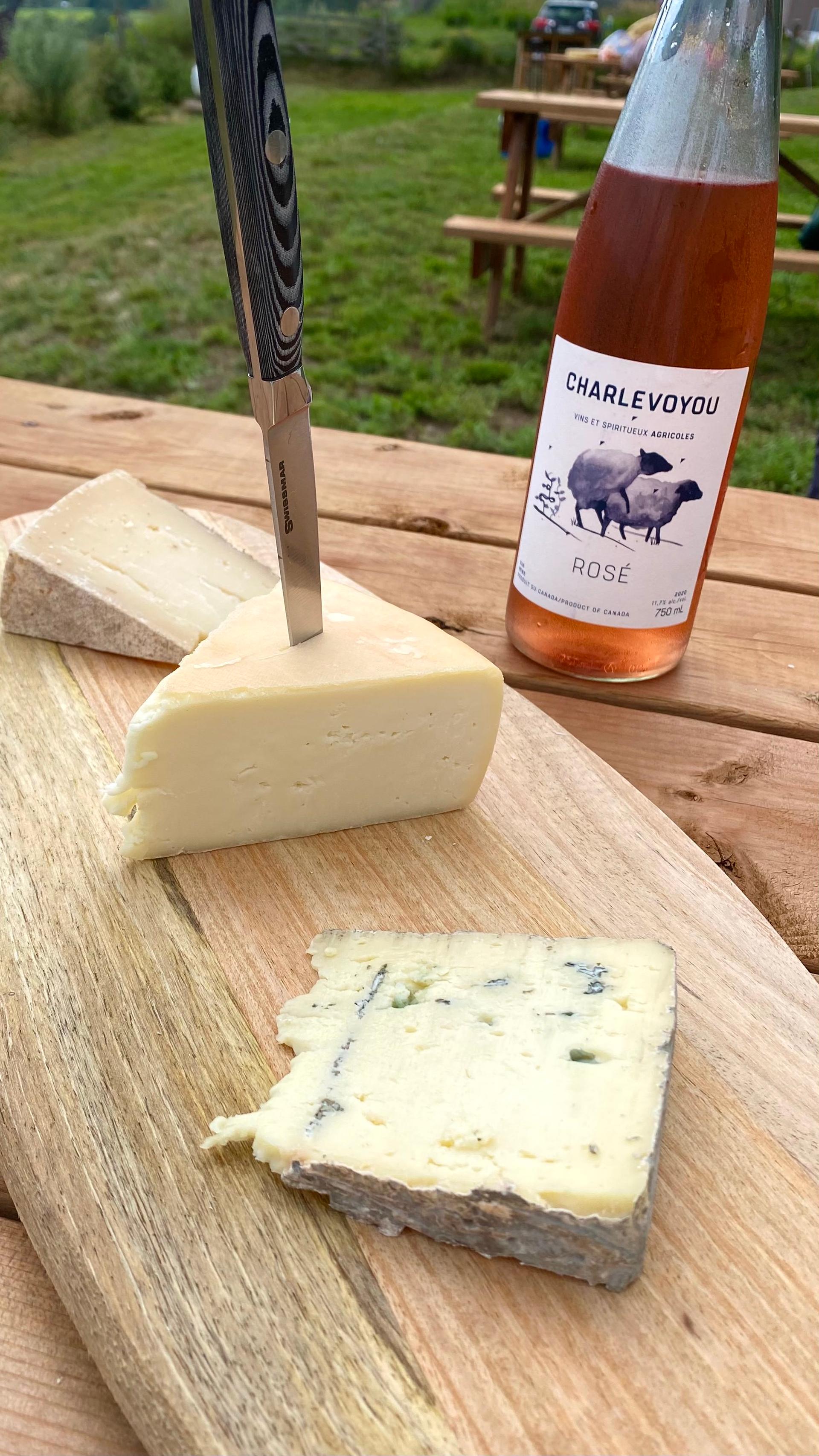 Wine and cheese selections from La Famillie Migneron de Charlevoix in the Charlevoix Region