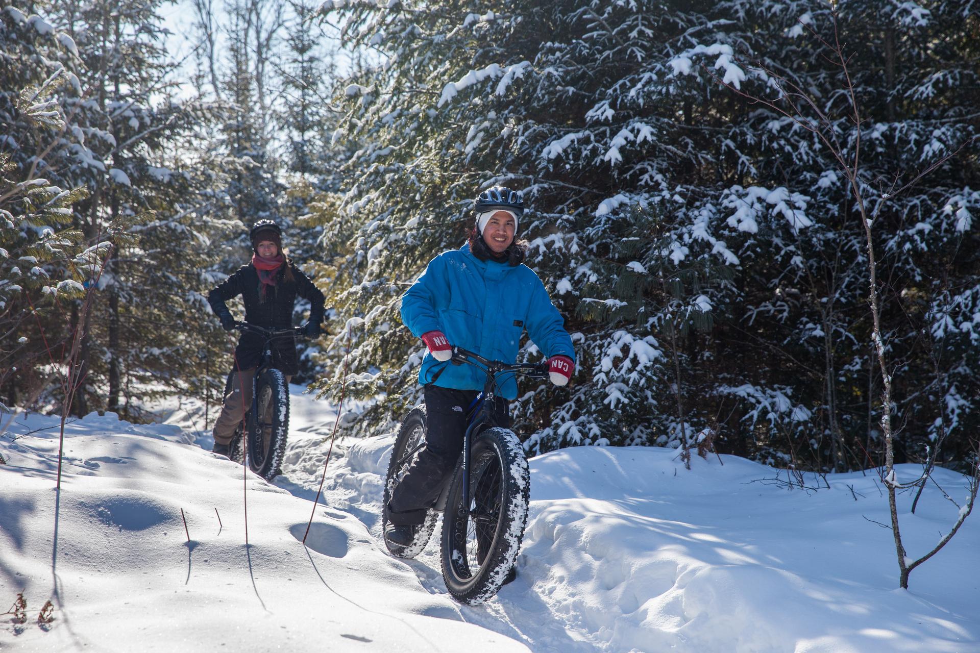 Fat biking, La Mauricie National Park, Quebec