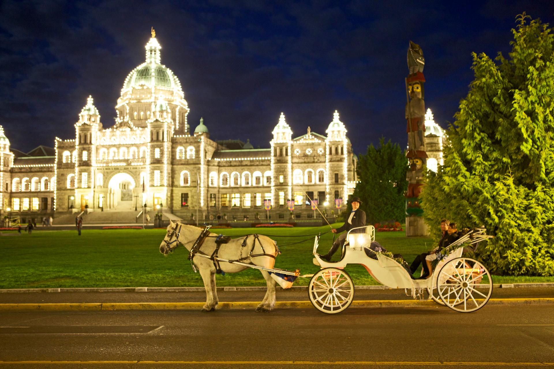 BC’s Legislative Buildings at night