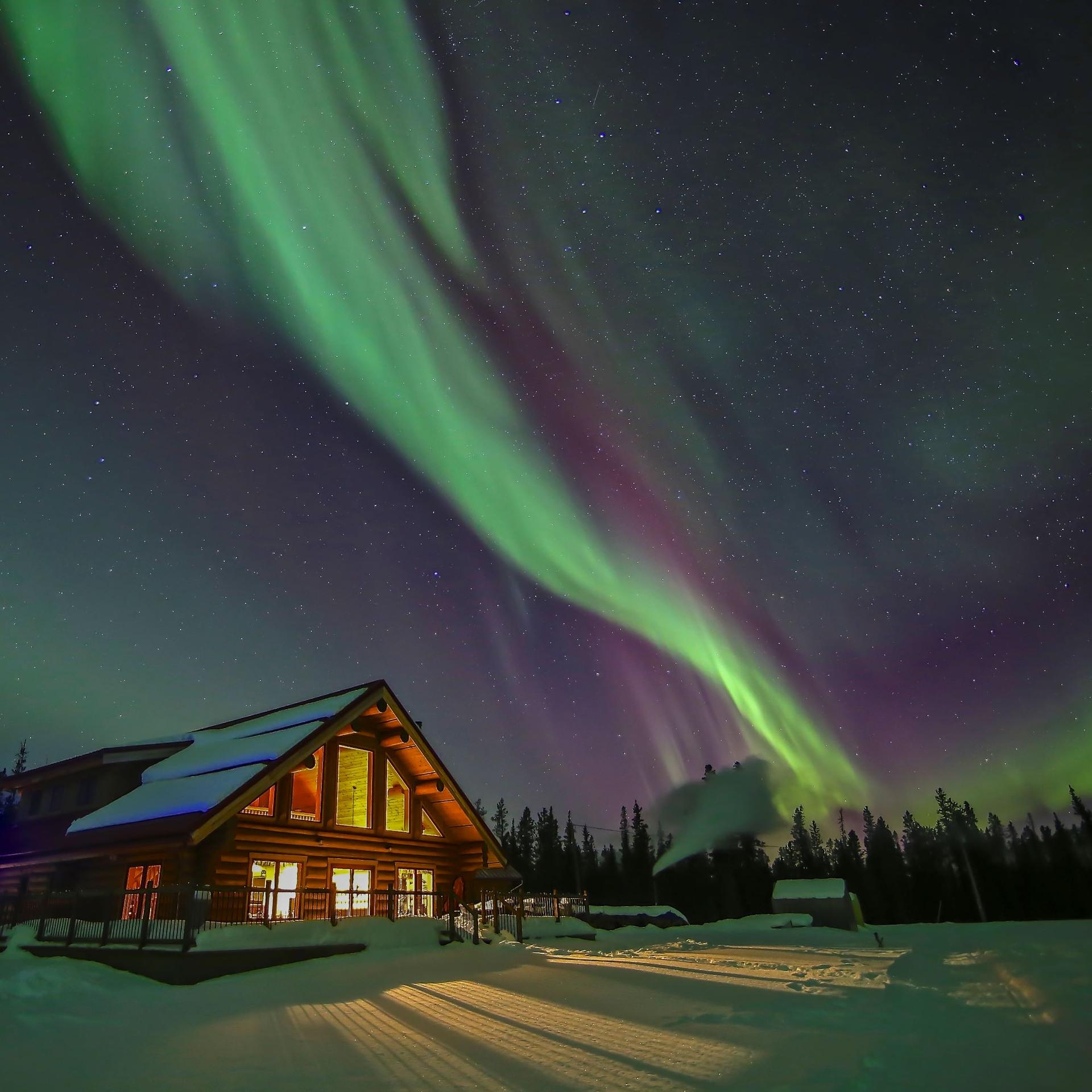 Aurora Borealis at the Northern Lights Resort & Spa in Whitehorse