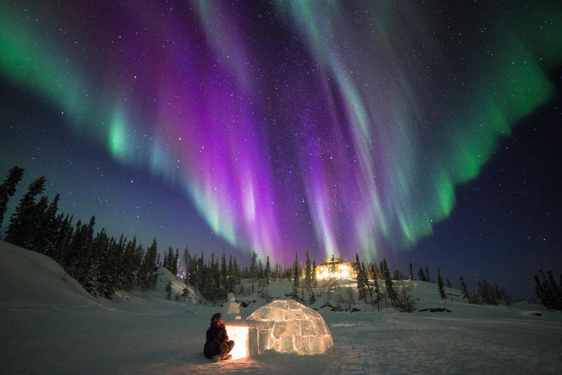 Aurora above Blachford Lake Lodge in the Northwest Territories