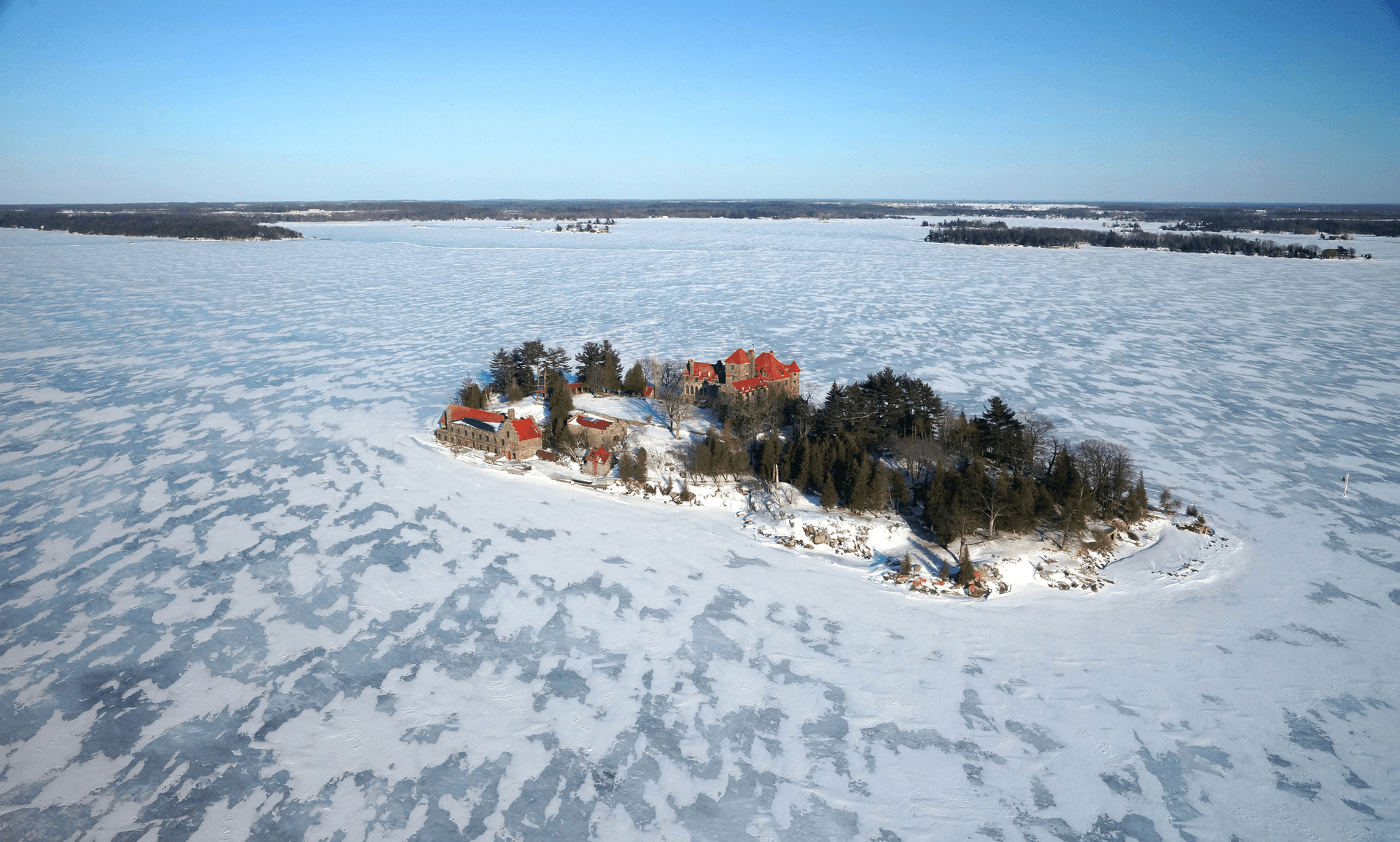 Bird’s eye view of 1000 Islands, Ontario