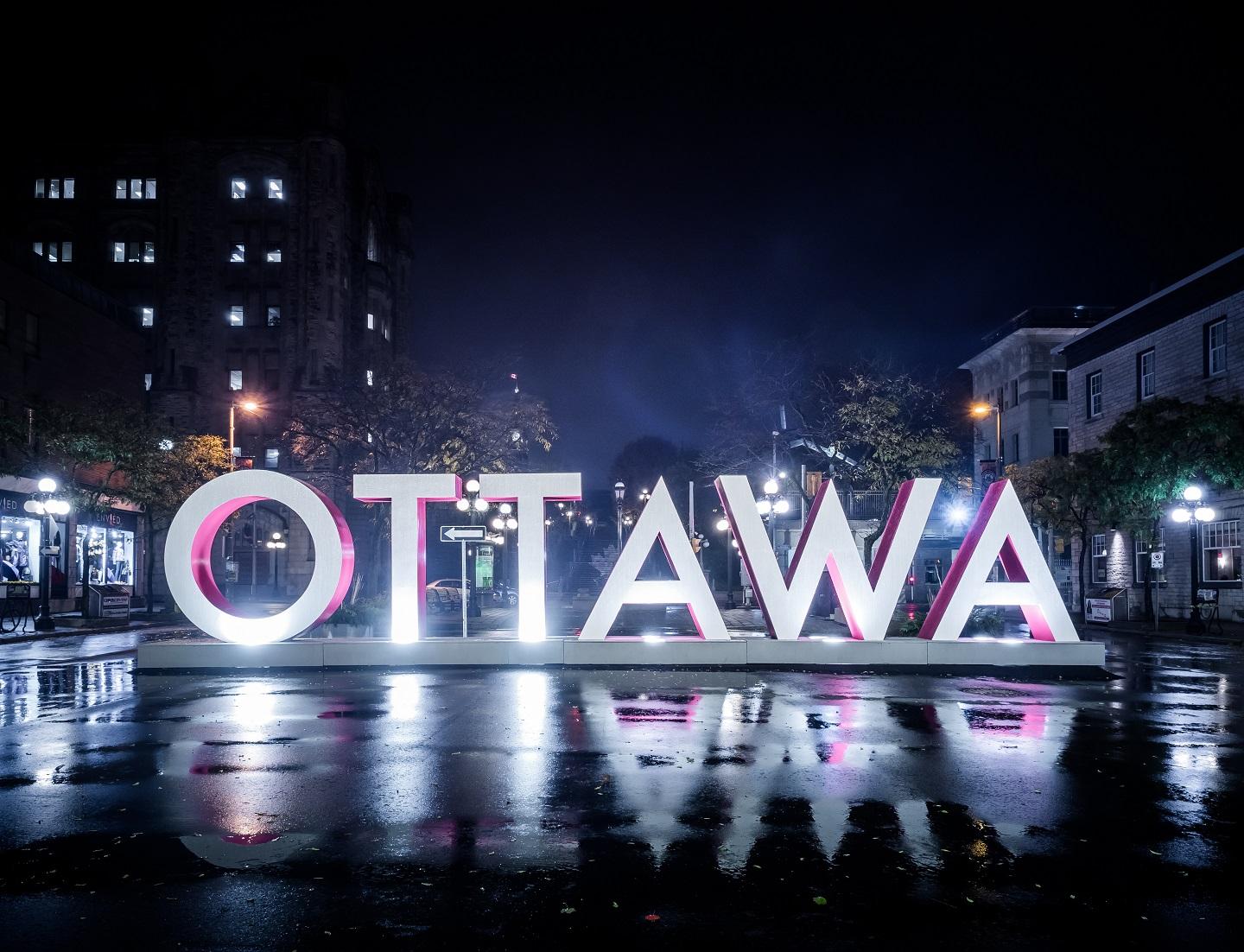 The "Ottawa" sign in Inspiration Village at the ByWard Market