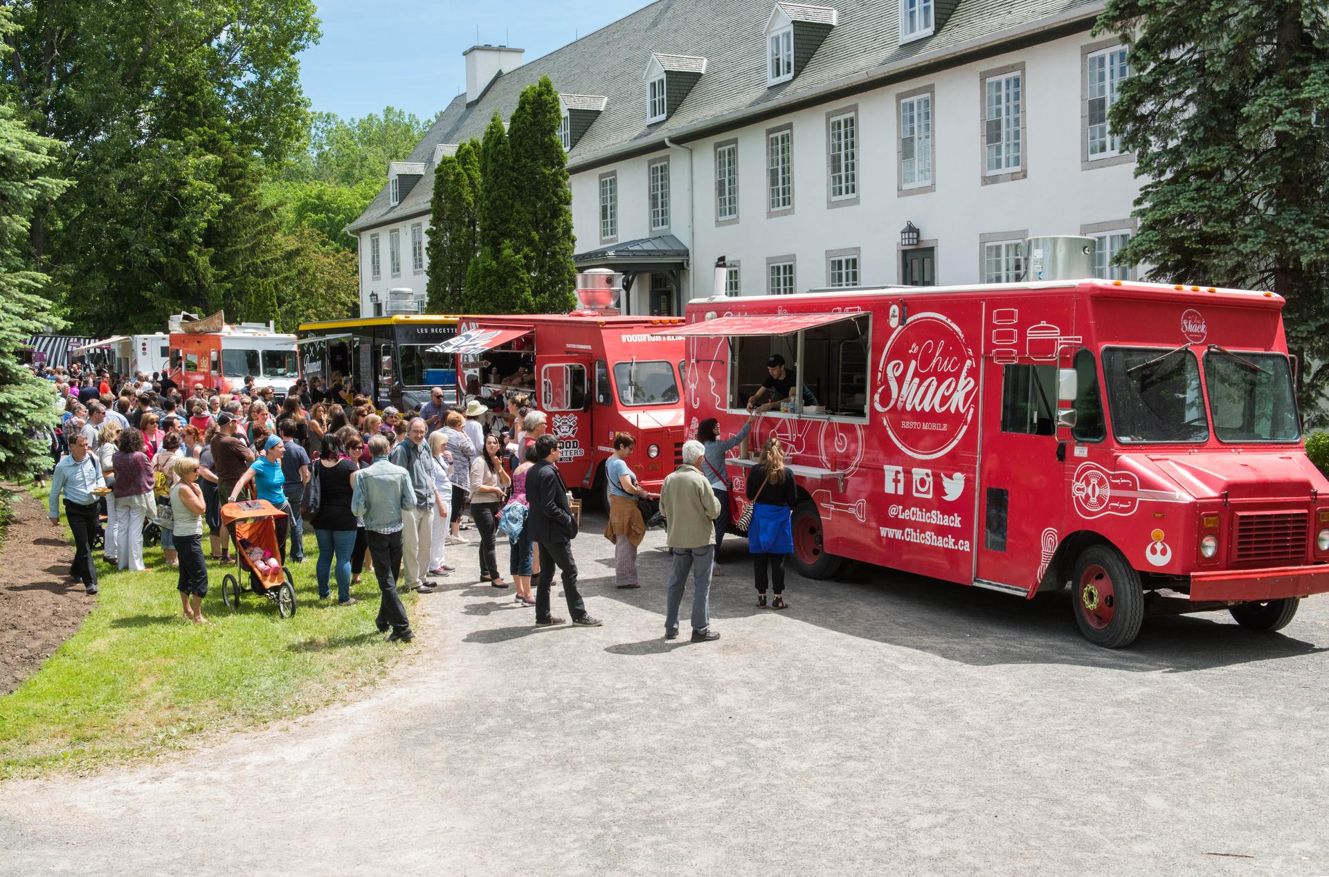 Quebec City food trucks gather at lunch time.