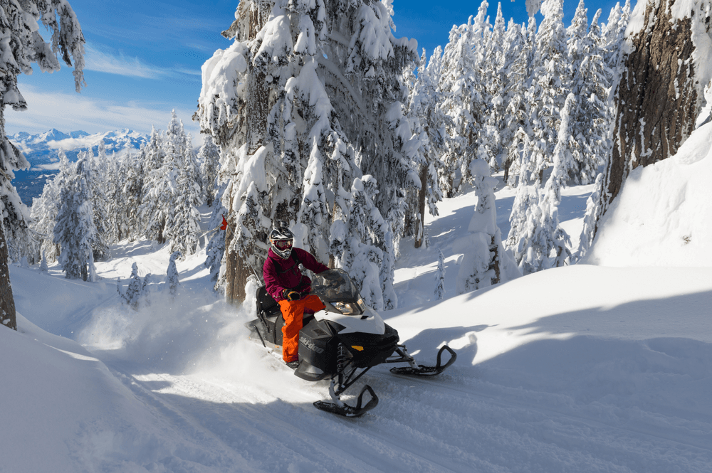 Snowmobiling the Callaghan Valley, Whistler, BC