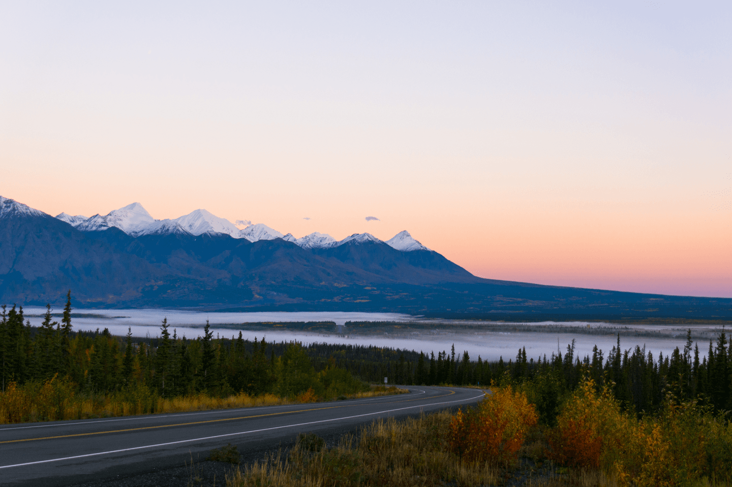 Sunrise over Haines Junction, Kluane National Park