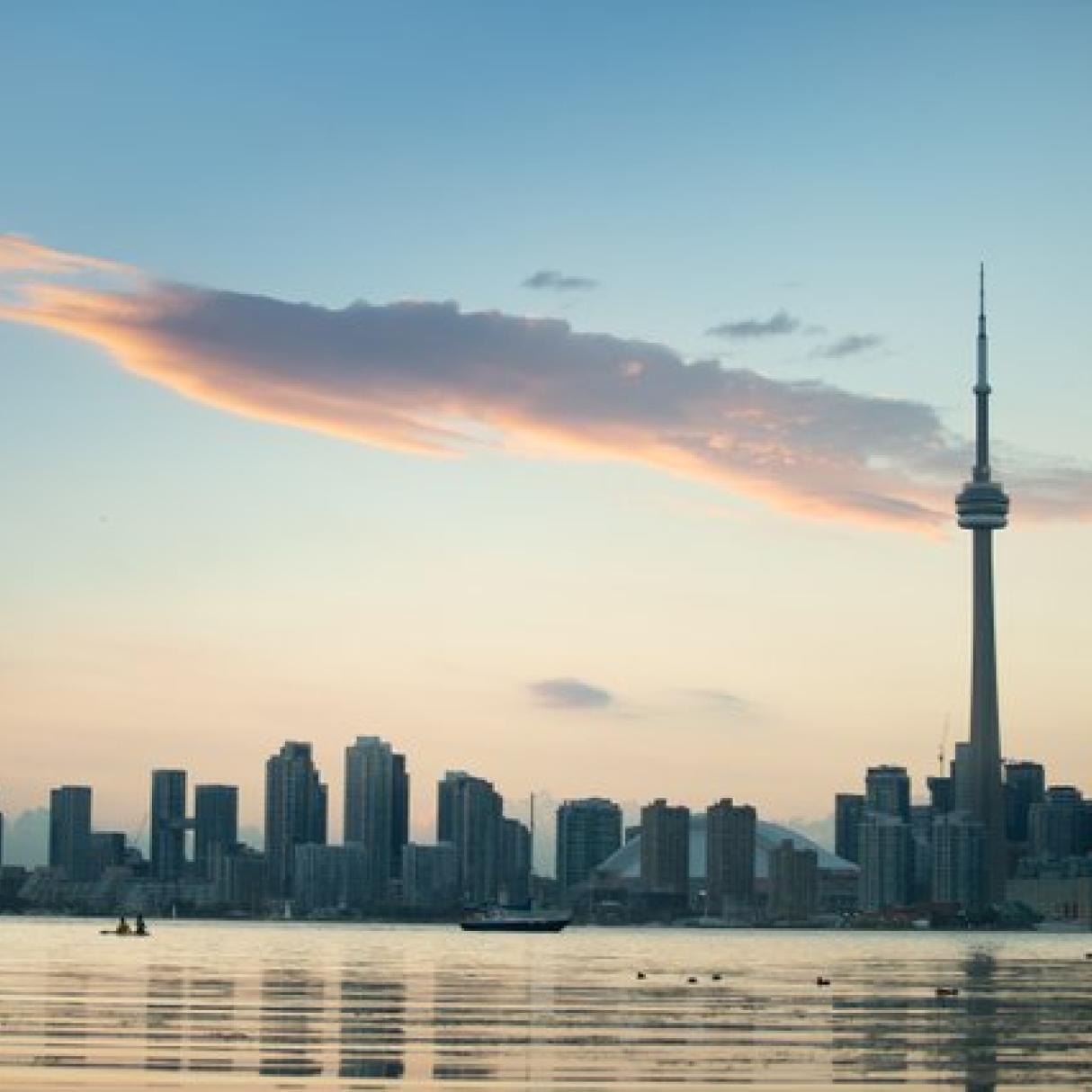 The Toronto city skyline, with the CN Tower visible