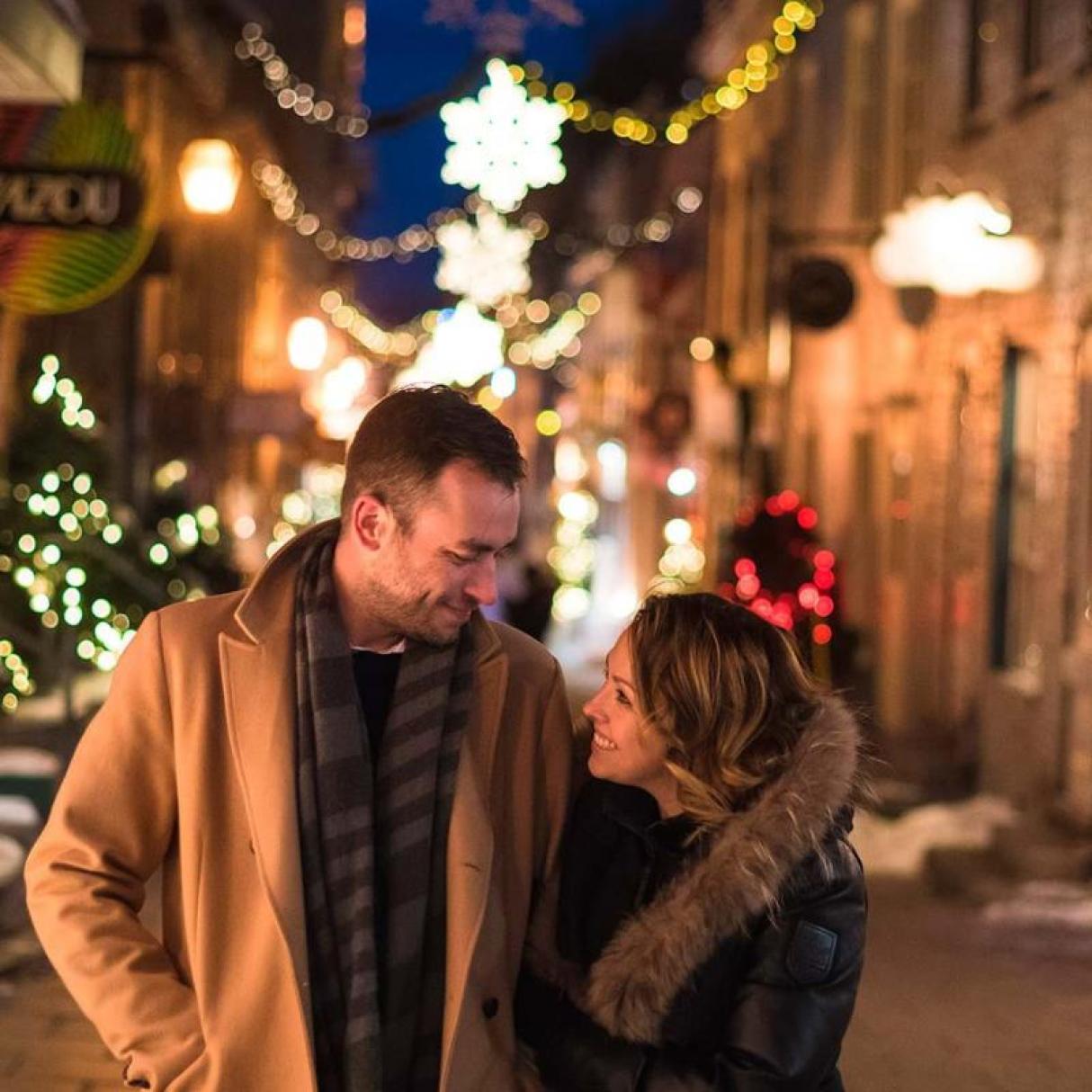 a couple in the streets on quebec cite