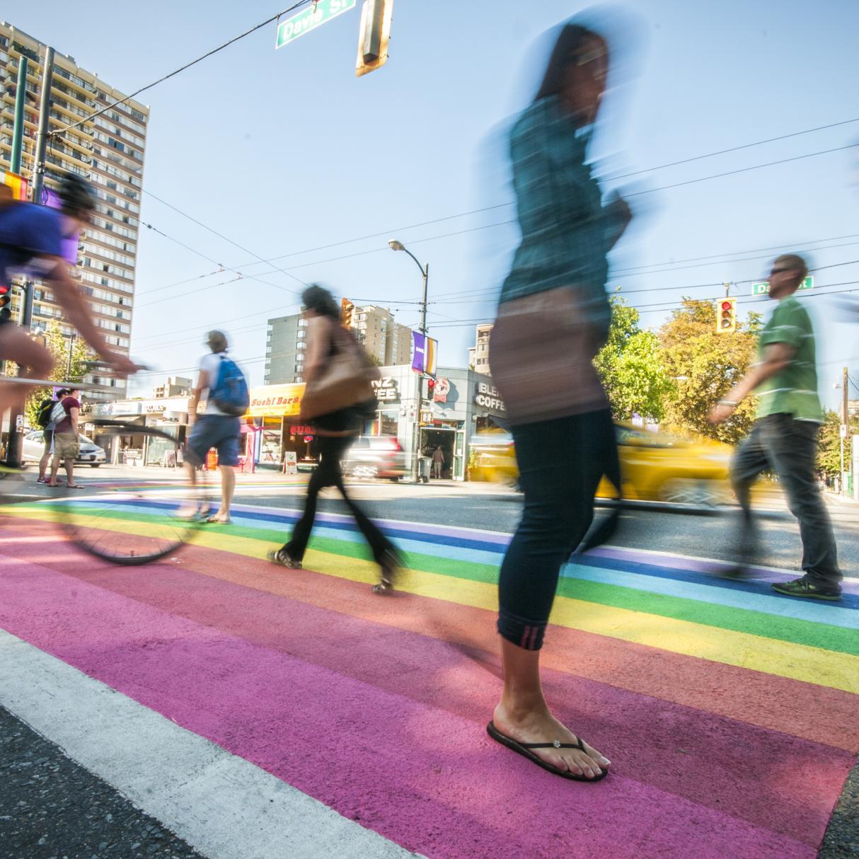Rainbow sidewalk LGBT Vancouver