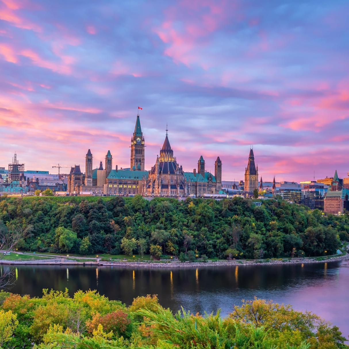 View of Ottawa at sunset