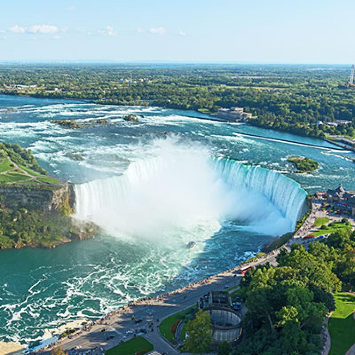 Scenic aerial view of Niagara, Ontario in Eastern Canada