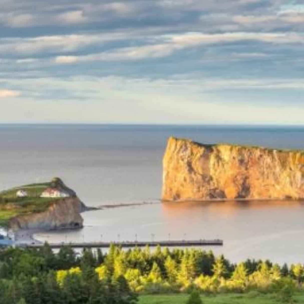 Percé rock in the afternoon sun