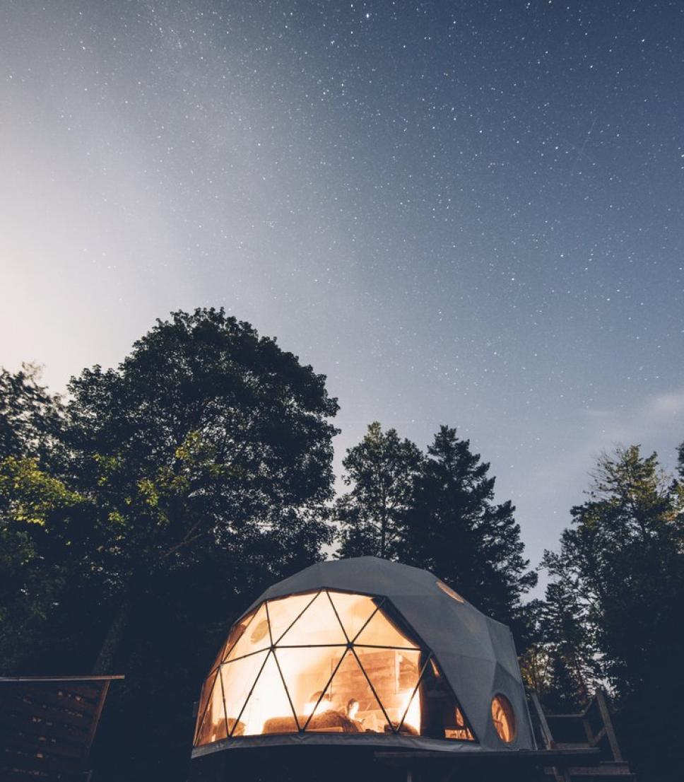 glamping under the night sky