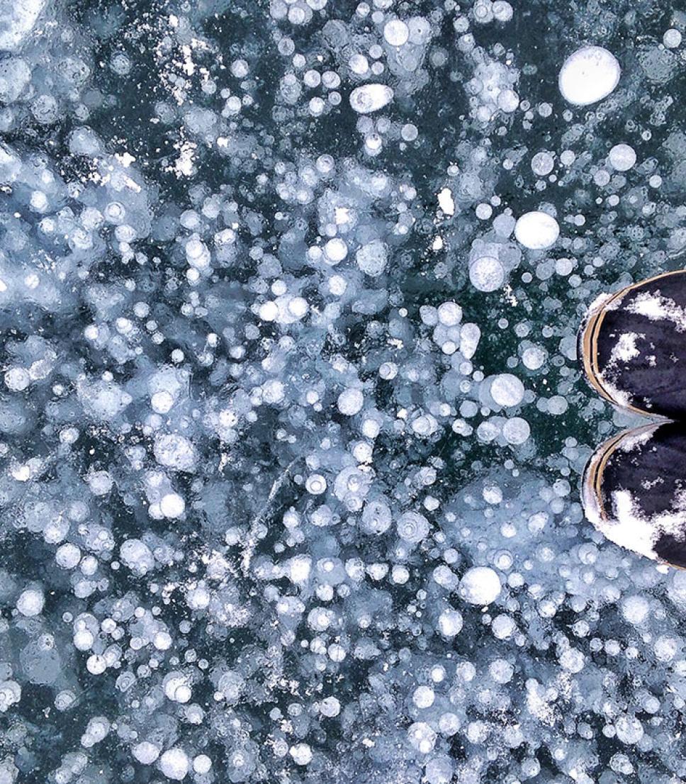 Ice Bubbles, Abraham Lake, Alberta